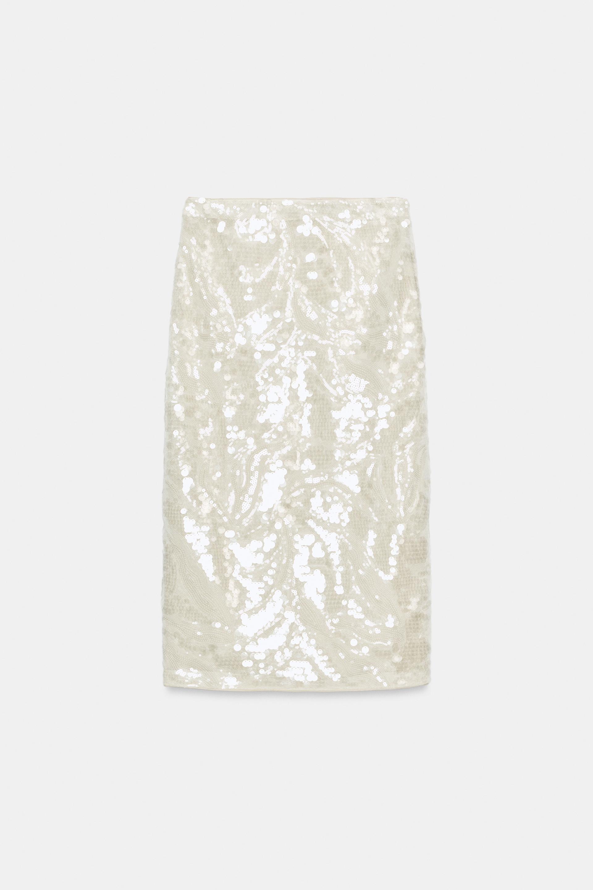 ZW COLLECTION SEQUIN MIDI SKIRT by ZARA