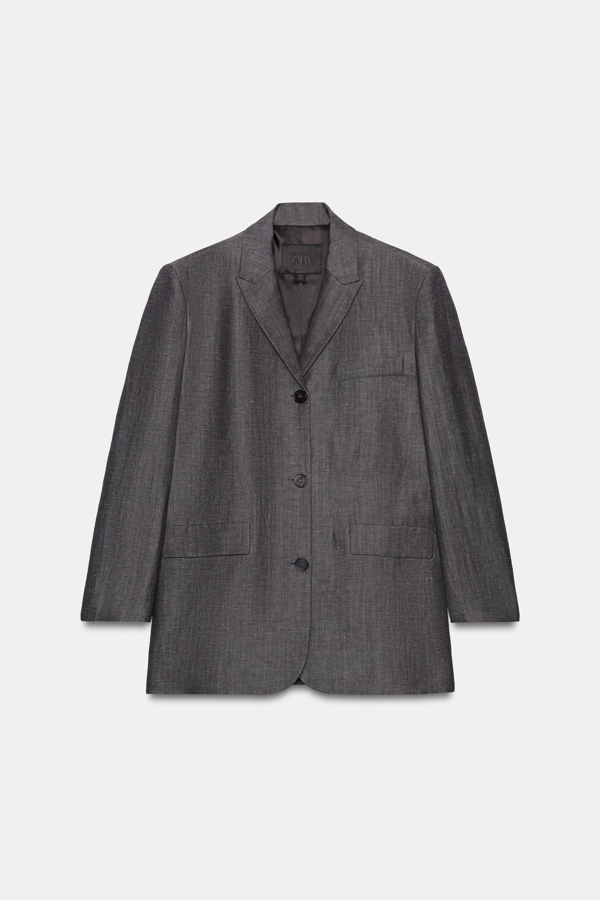 ZW COLLECTION STRAIGHT-CUT LINEN BLAZER by ZARA