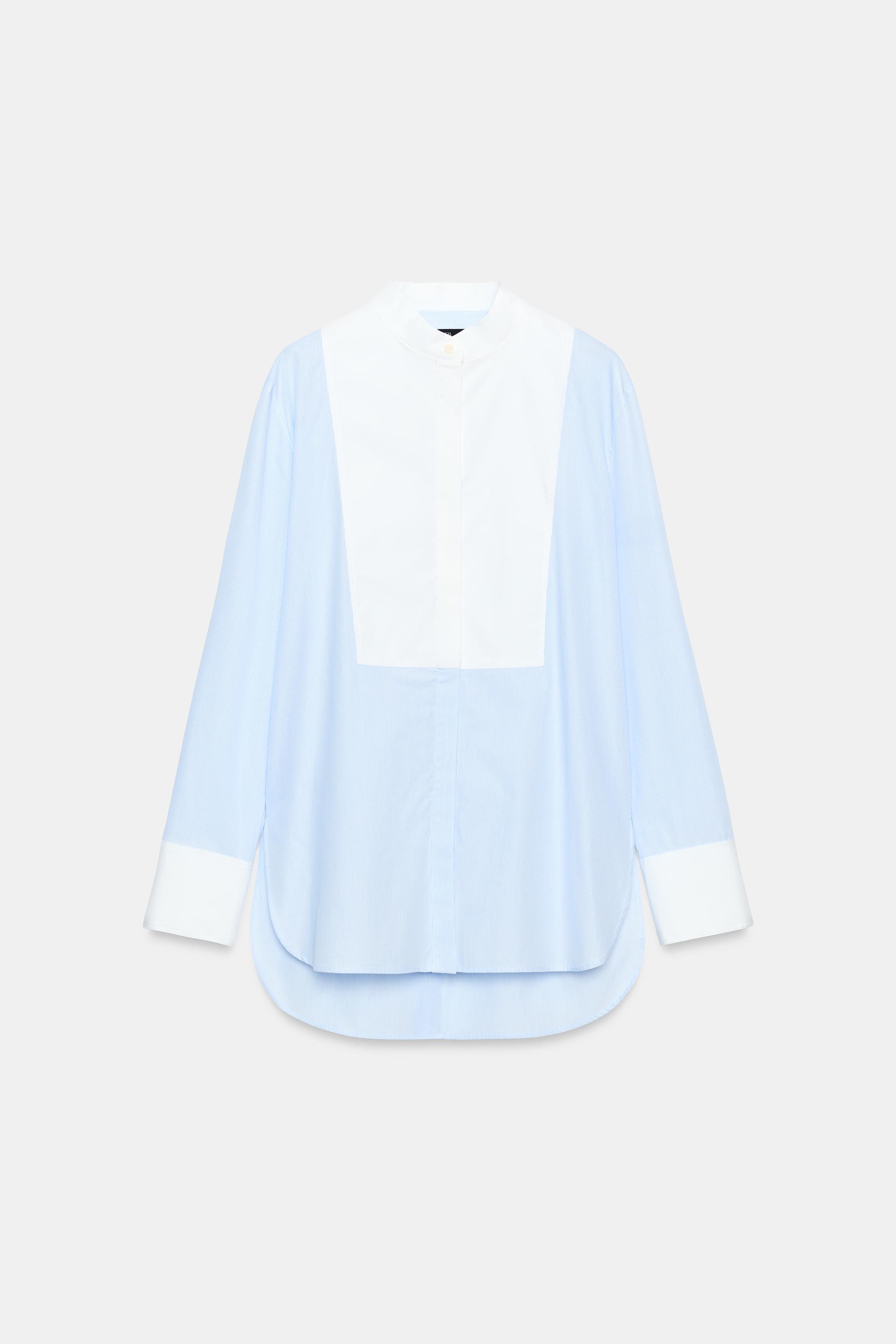 ZW COLLECTION STRIPED BIB SHIRT by ZARA