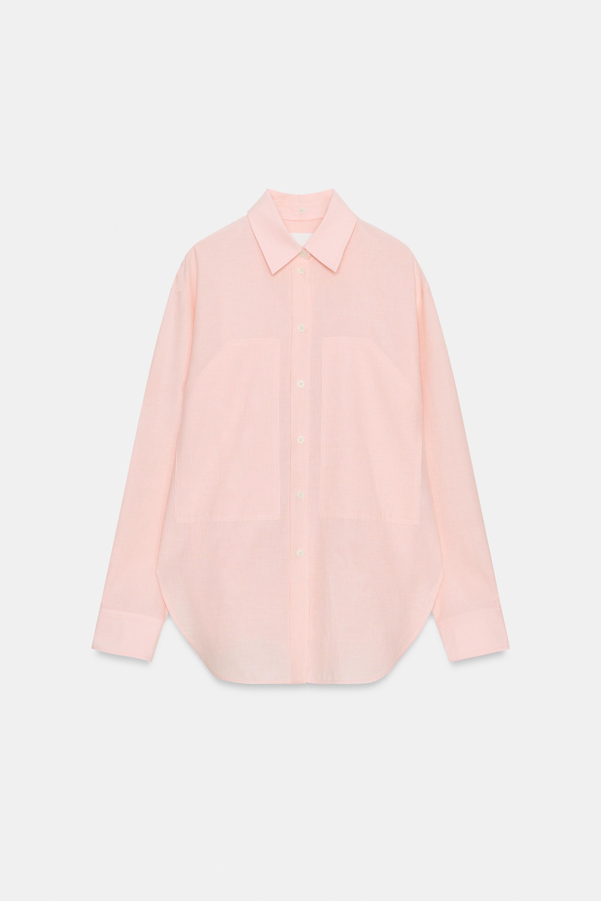 ZW COLLECTION STRIPED SHIRT WITH DETACHABLE COLLAR by ZARA