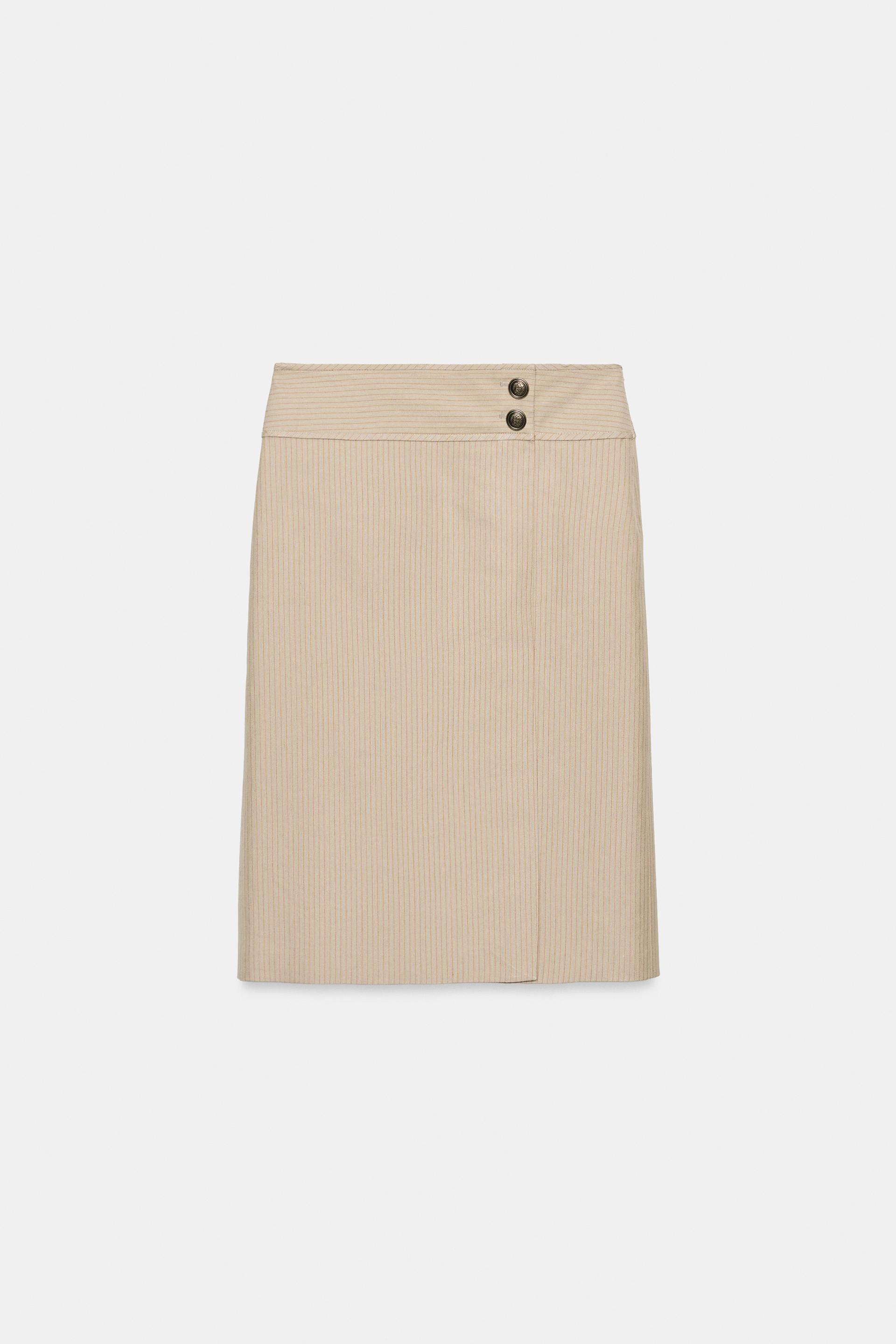 ZW COLLECTION STRIPED STRAIGHT SKIRT by ZARA