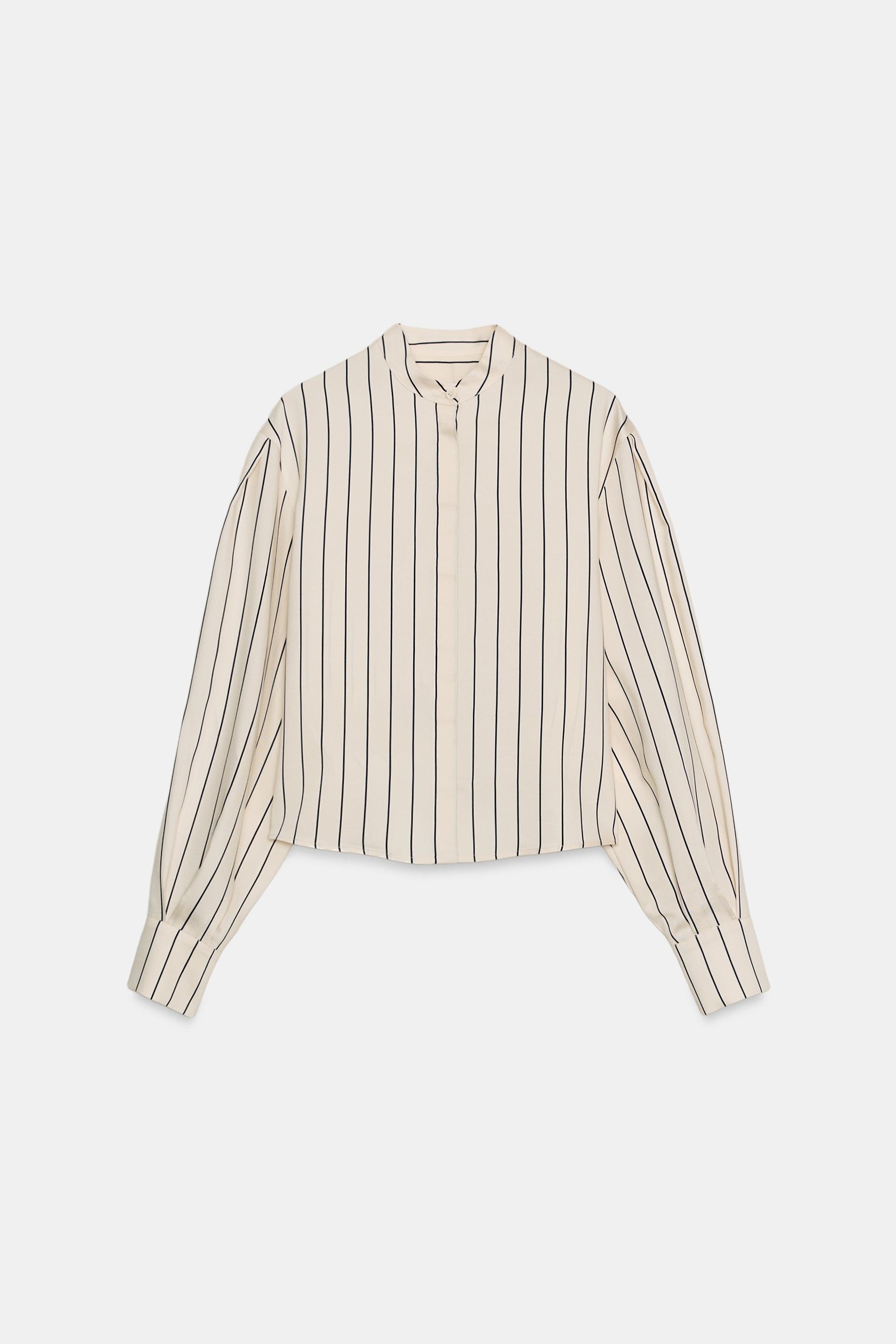 ZW COLLECTION STRIPED VOLUMINOUS SLEEVE SHIRT by ZARA