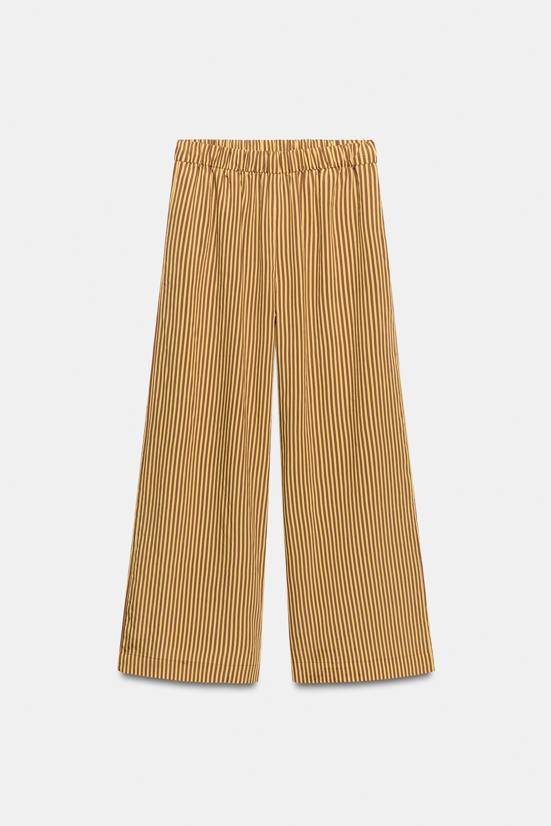 ZW COLLECTION STRIPED WIDE LEG PANTS by ZARA