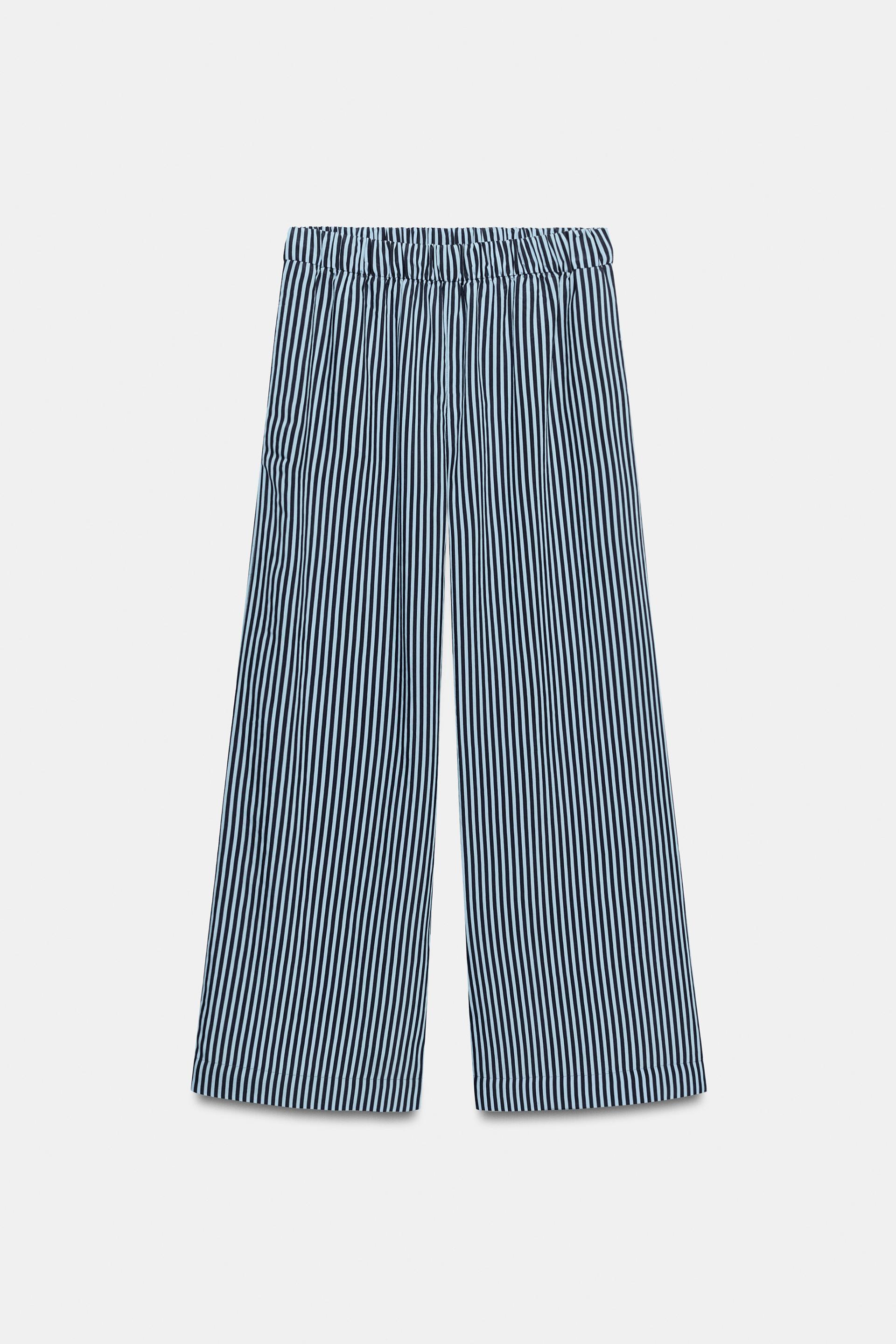 ZW COLLECTION STRIPED WIDE LEG PANTS by ZARA