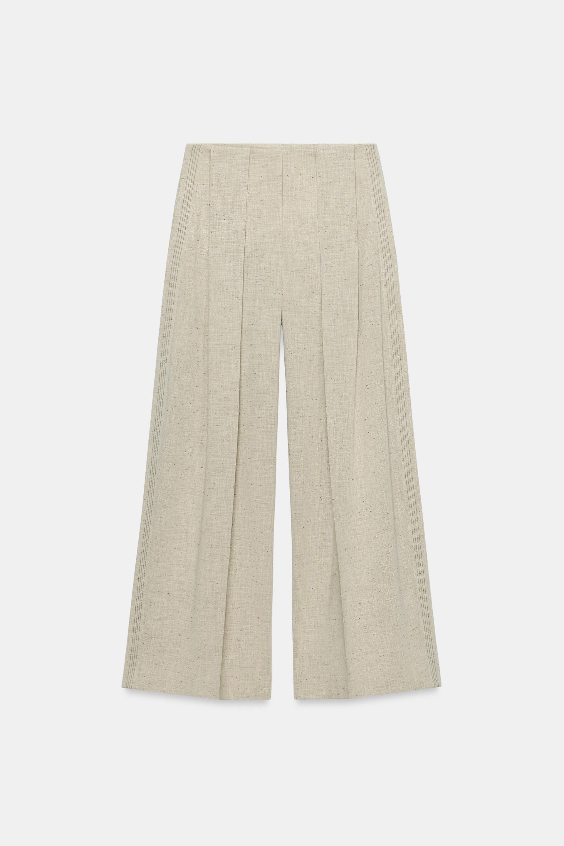 ZW COLLECTION TOPSTITCHED STRAIGHT LEG PANTS by ZARA
