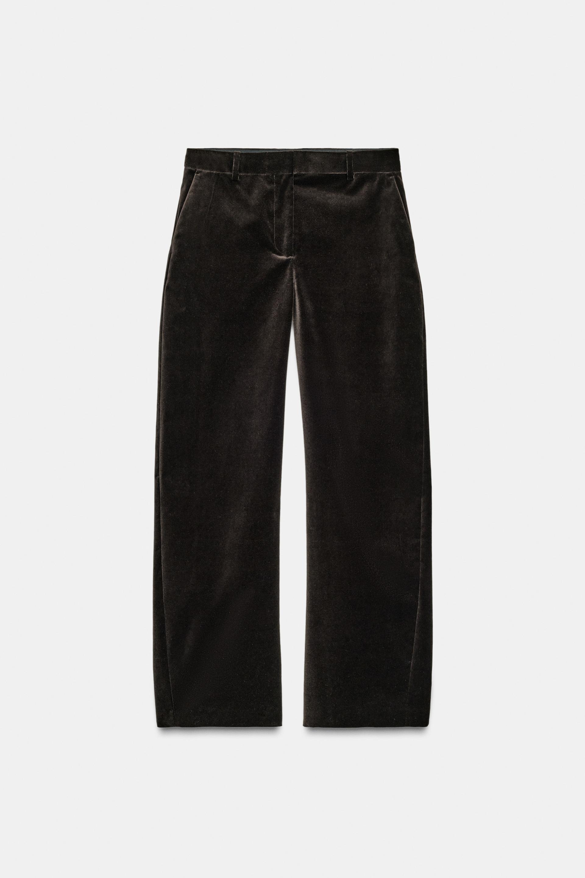 ZW COLLECTION VELVET TAPERED PANTS by ZARA