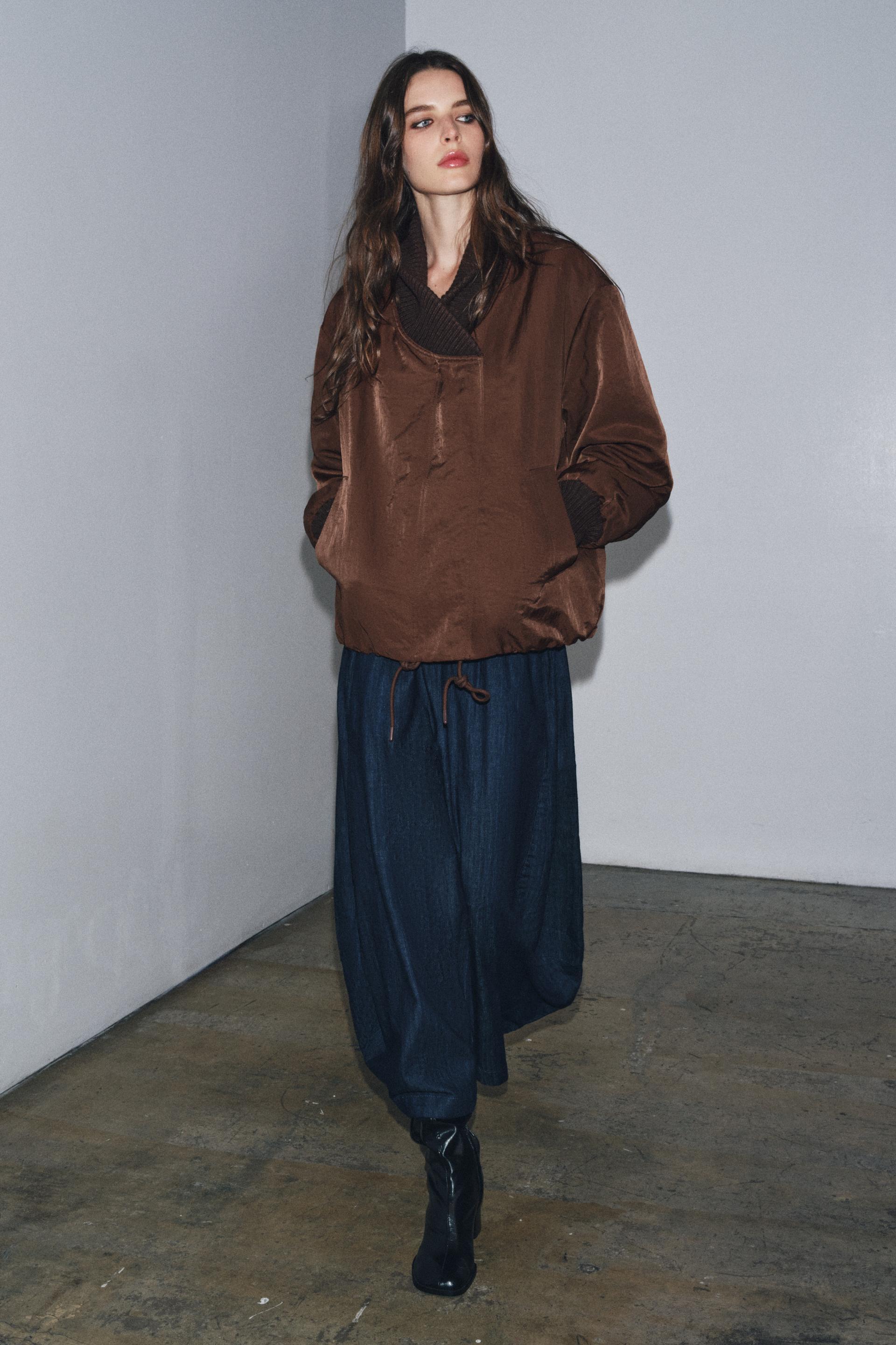 ZW COLLECTION VOLUMINOUS DENIM PANTS by ZARA