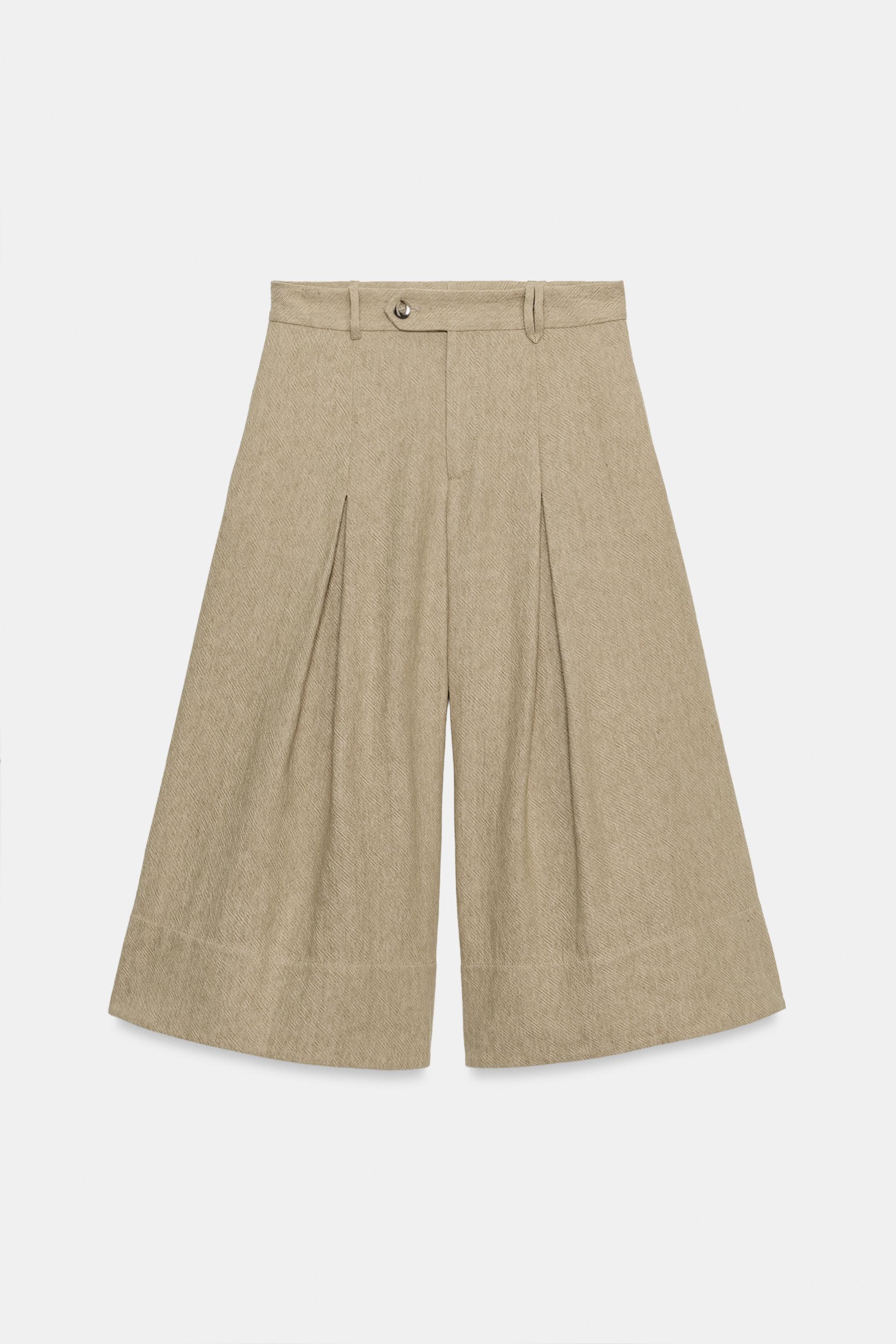 ZW COLLECTION WIDE-LEG LINEN PANTS by ZARA