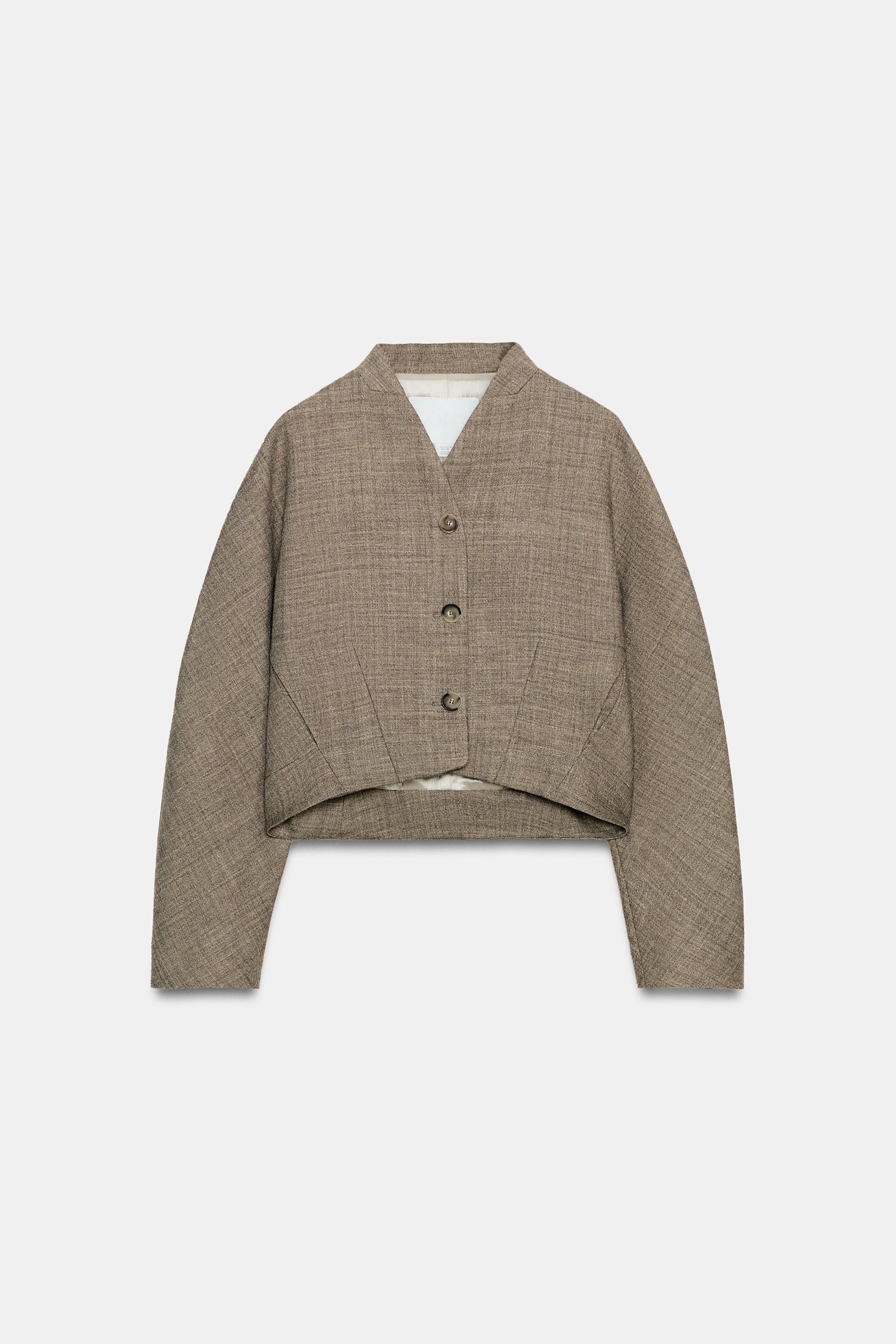 ZW COLLECTION WOOL BLEND CROPPED JACKET by ZARA