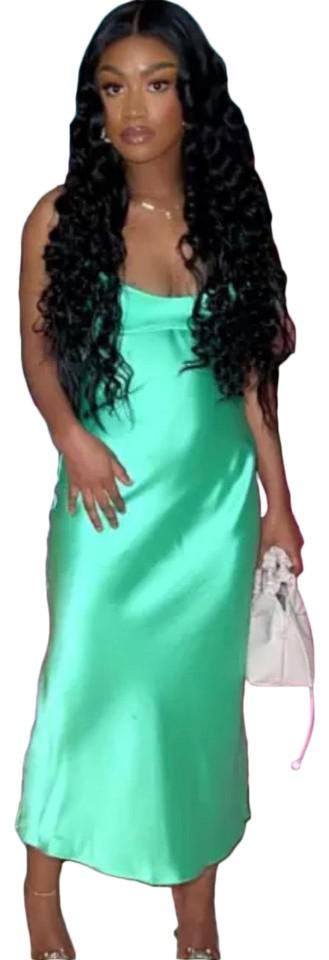 Zara Mint Green New Woman Midi Strappy Satin Medical Long Casual Maxi Dress by ZARA Zara Mint Green New Woman Midi Strappy Satin Medical Long Casual Maxi Dress by ZARA