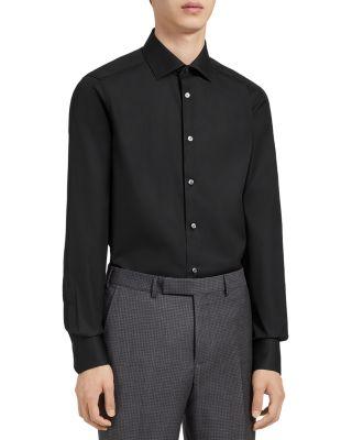 Black Trofeo™ Long Sleeve Tailored Fit Shirt by ZEGNA