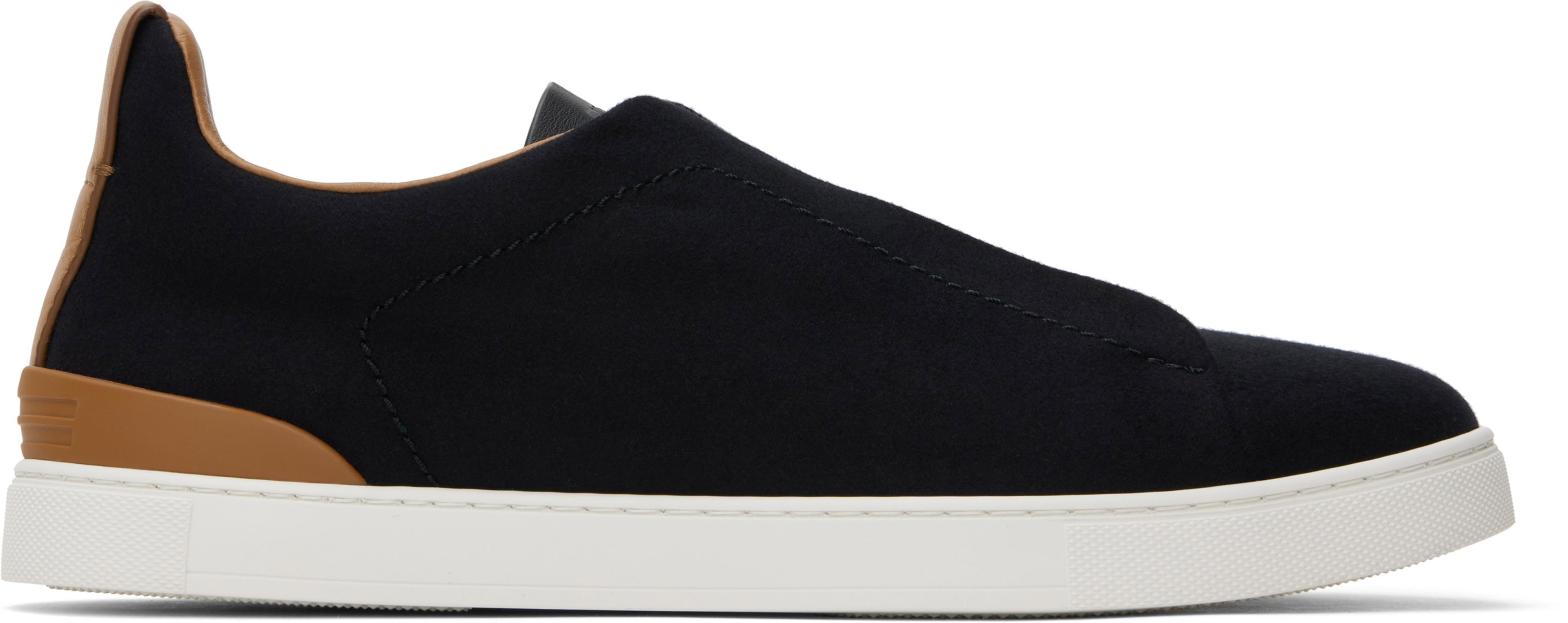 Black #UseTheExisting Wool Triple Stitch Sneakers by ZEGNA
