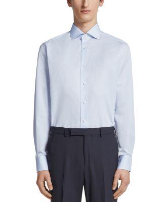 Centoventimila Cotton Micro Striped Regular Fit Dress Shirt by ZEGNA