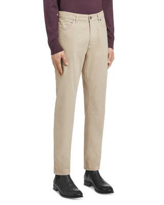 Gabardine City Slim Fit 5 Pocket Jeans in Light Beige by ZEGNA