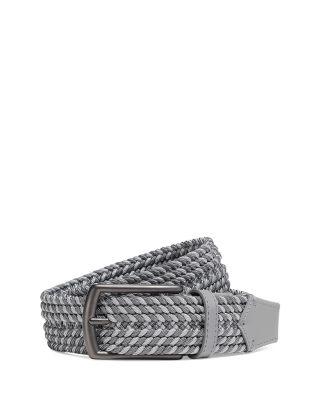 Grey M&eacute;lange Elastic Rayon Braided Belt by ZEGNA