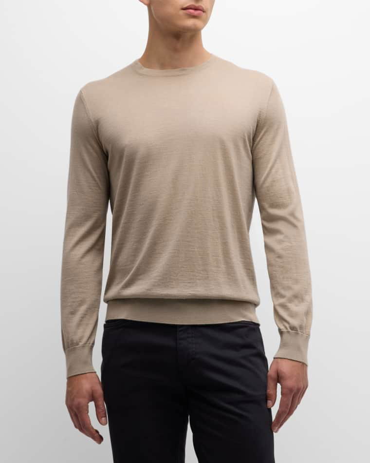 Men's Cashseta Cashmere and Silk Crewneck Sweater by ZEGNA