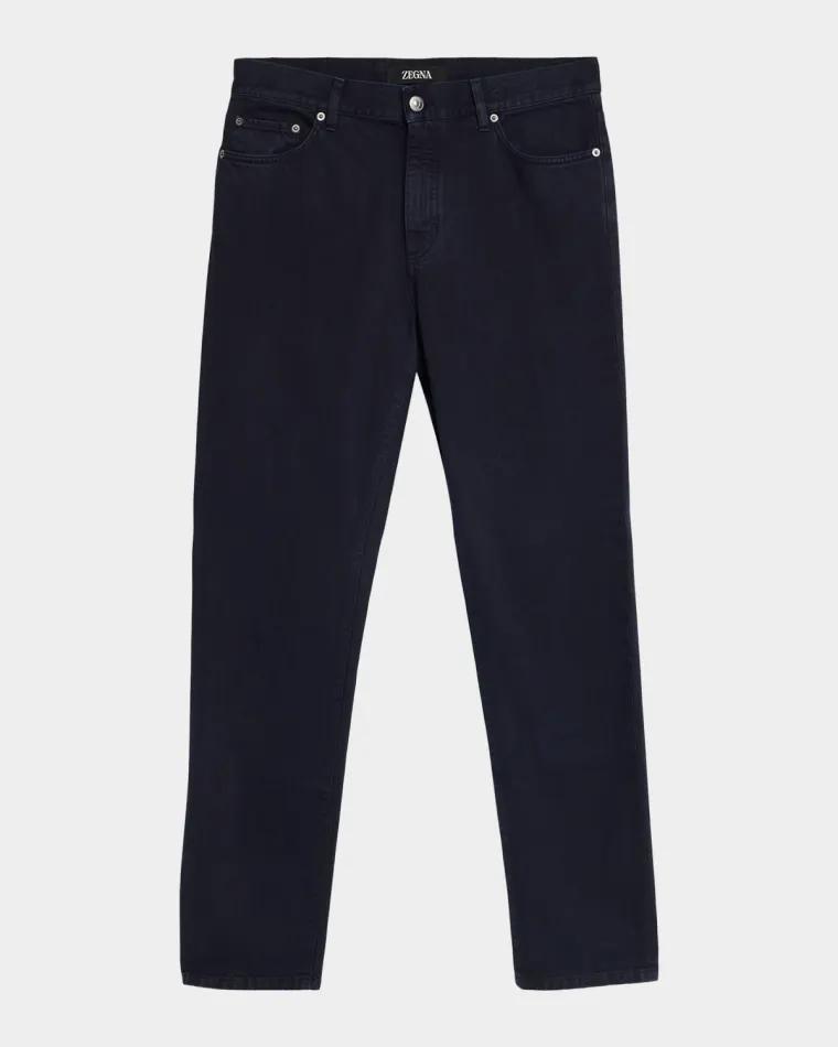 Men's Cotton Slim Fit Five-Pocket Pants by ZEGNA