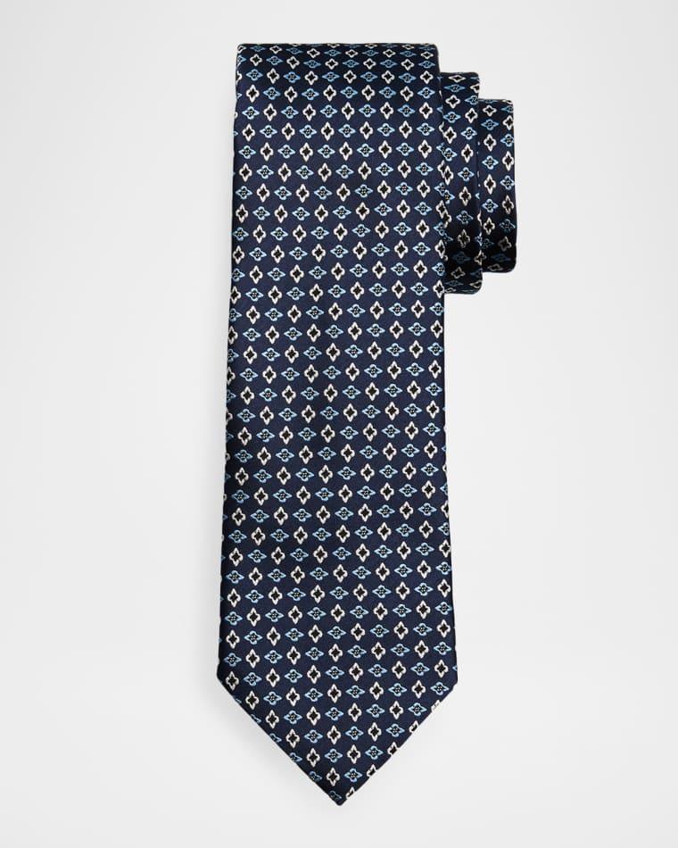 Men's Floral Geometric Silk Jacquard Tie by ZEGNA