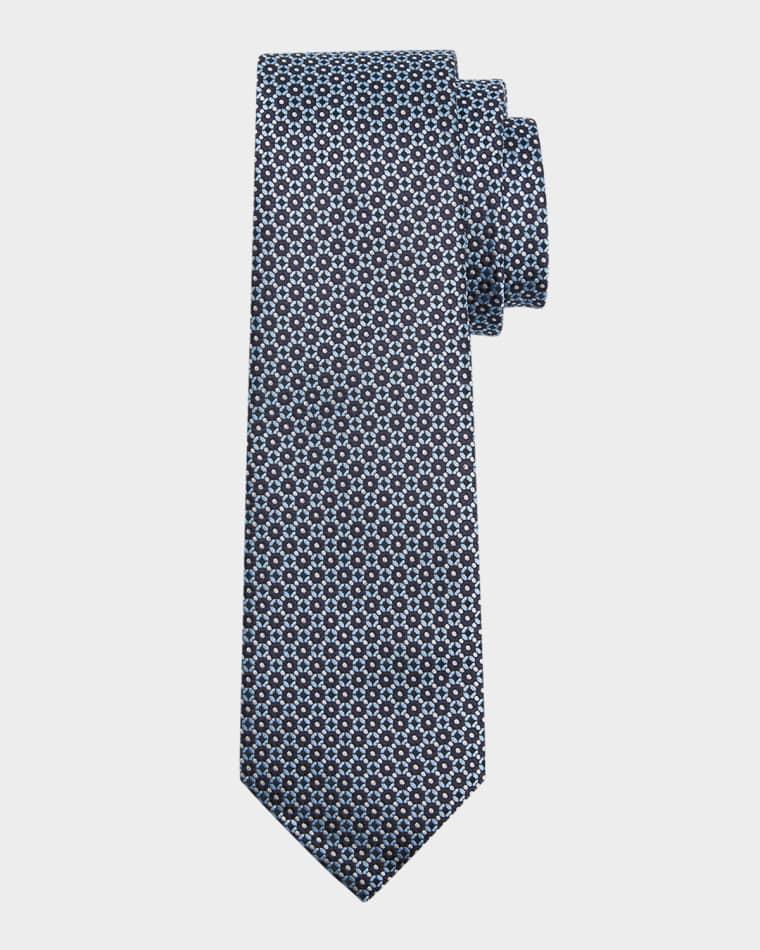 Men's Geometric Circle Jacquard Silk Tie by ZEGNA