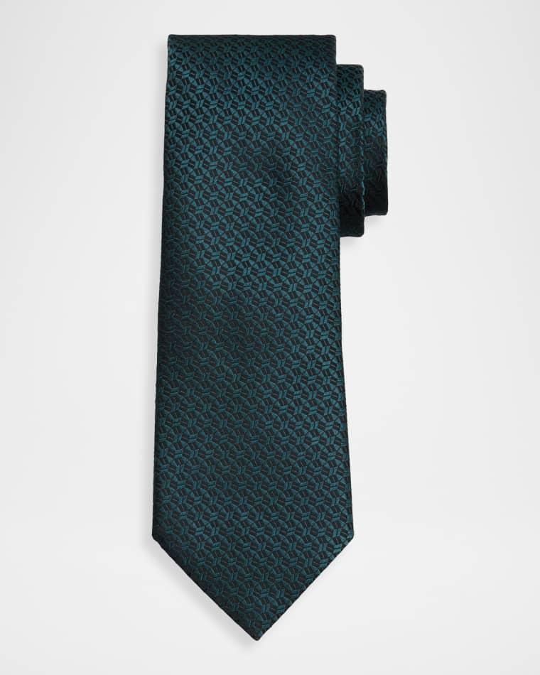 Men's Geometric Silk Jacquard Tie by ZEGNA