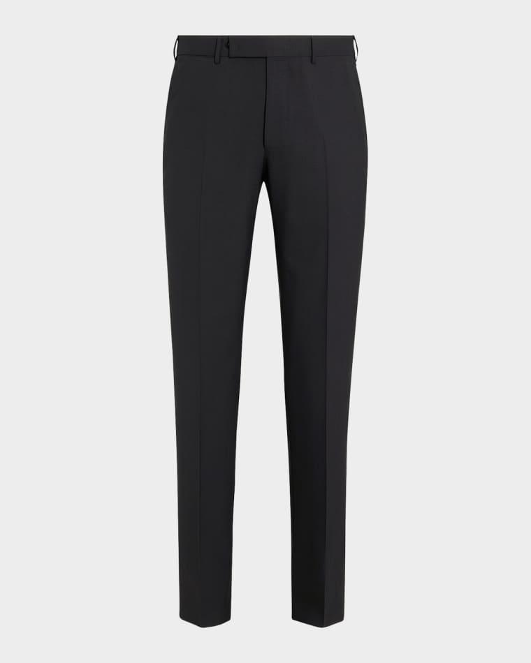 Men's High Performance Flat-Front Trousers by ZEGNA