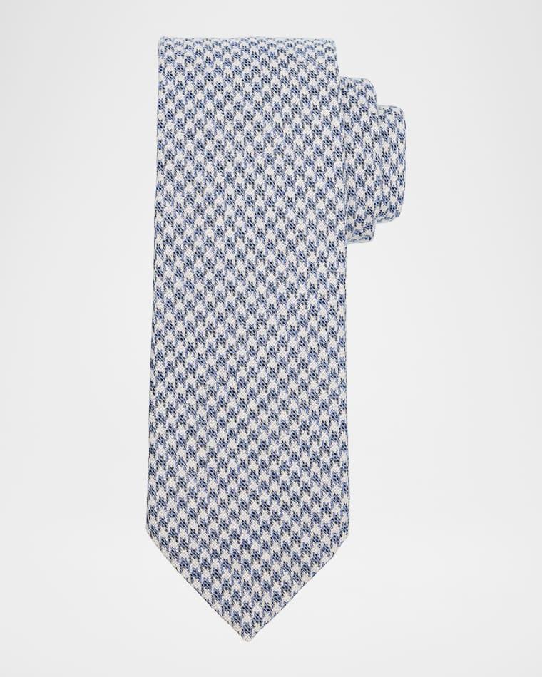 Men's Houndstooth Wool and Silk Tie by ZEGNA