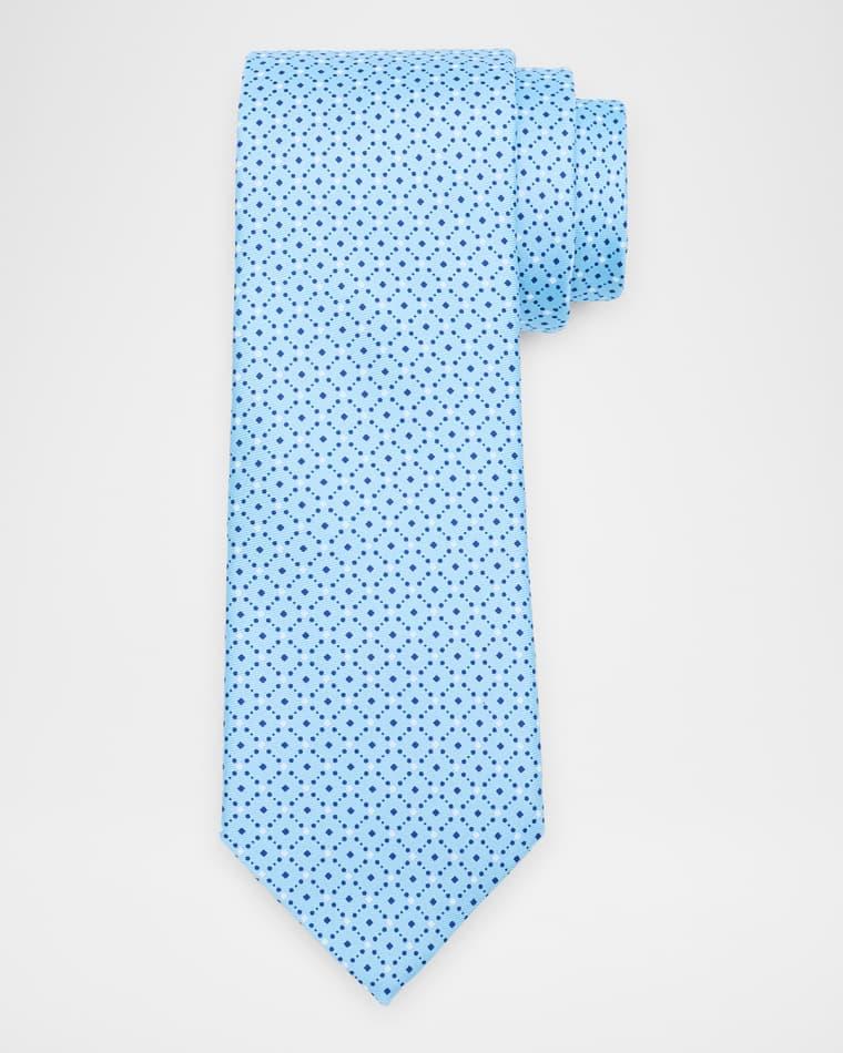 Men's Lattice-Print Silk Tie by ZEGNA