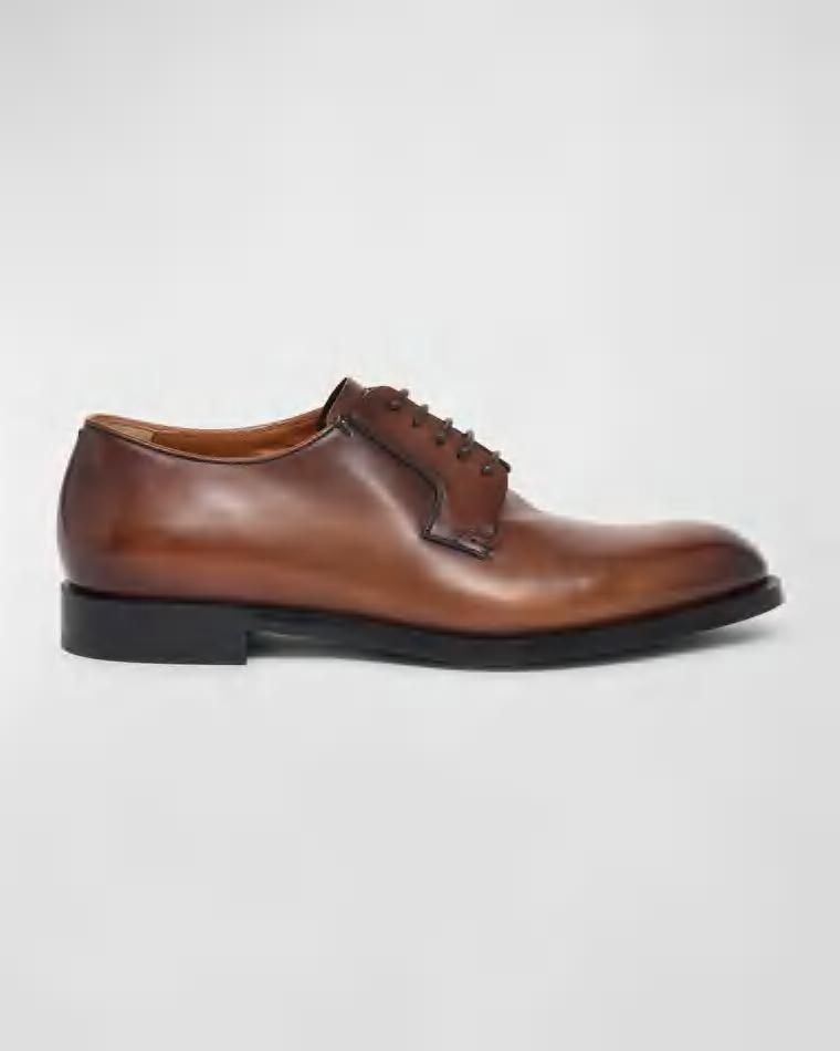 Men's Leather Lace-Up Derby Loafers by ZEGNA