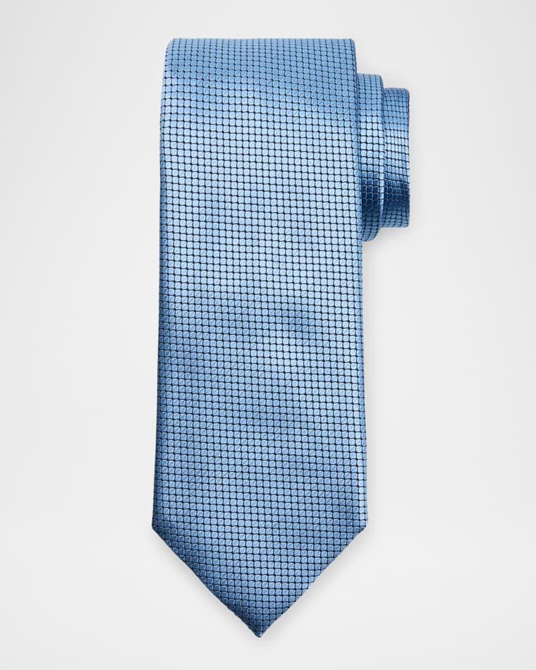 Men's Micro-Geometric Jacquard Silk Tie by ZEGNA