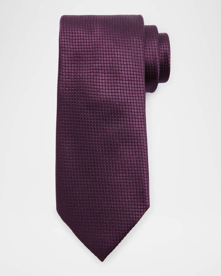 Men's Micro-Geometric Jacquard Silk Tie by ZEGNA