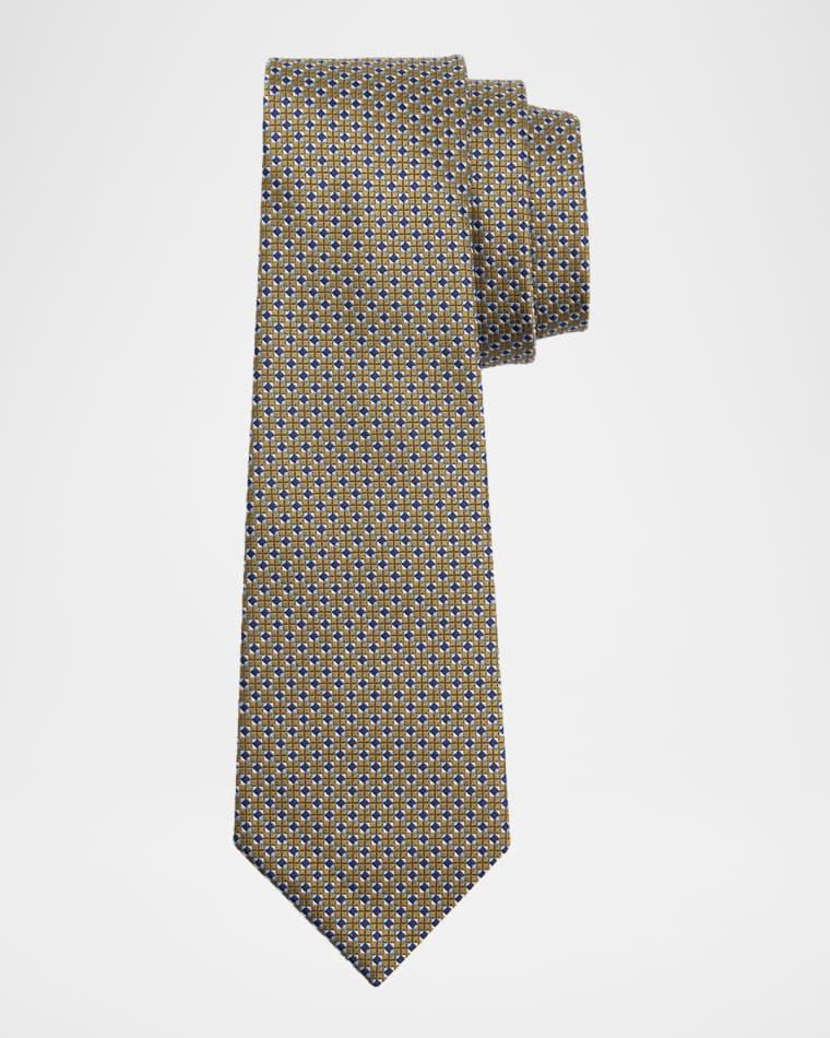 Men's Micro-Geometric Silk Jacquard Tie by ZEGNA