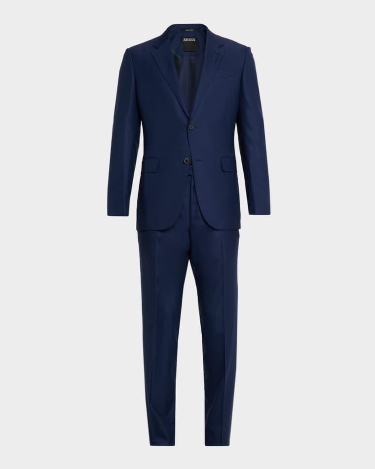 Men's Micro-Plaid Wool Suit by ZEGNA
