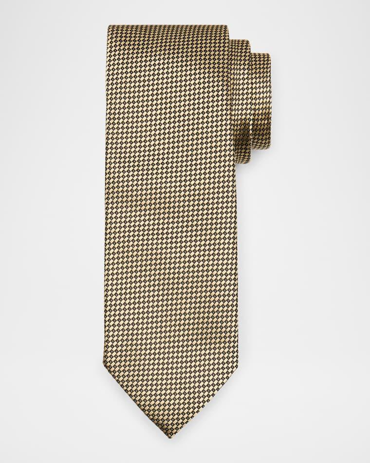 Men's Neat Micro-Jacquard Silk Tie by ZEGNA