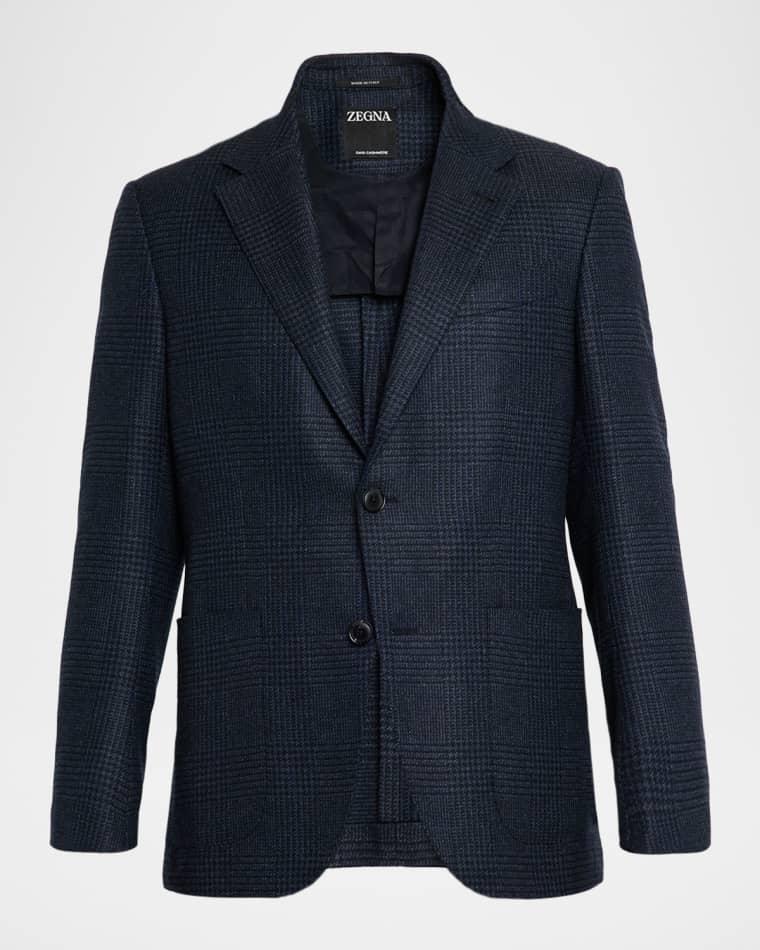Men's Oasi Cashmere Glen Plaid Two-Button Sport Coat by ZEGNA