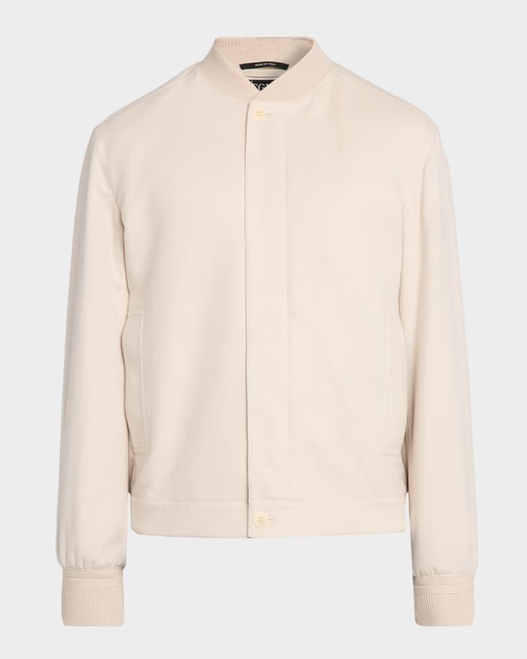 Men's Oasi Cashmere Hidden-Zip Bomber Jacket by ZEGNA