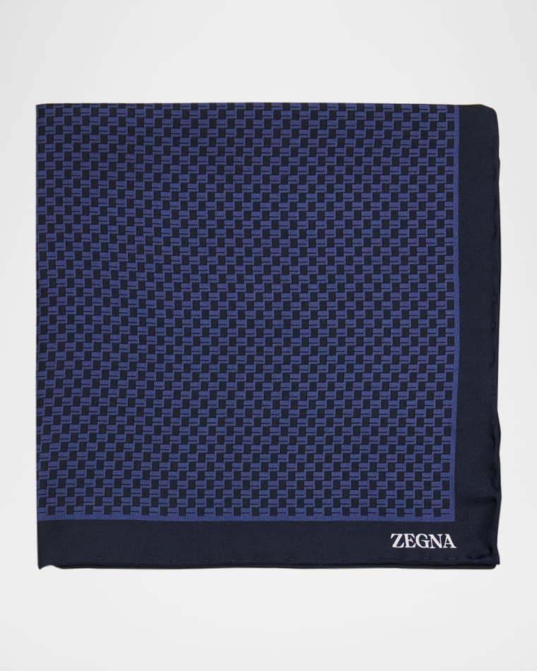 Men's Petite Geometric Silk Pocket Square by ZEGNA