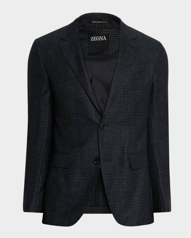 Men's Prince of Wales Notch-Lapel Sport Coat by ZEGNA