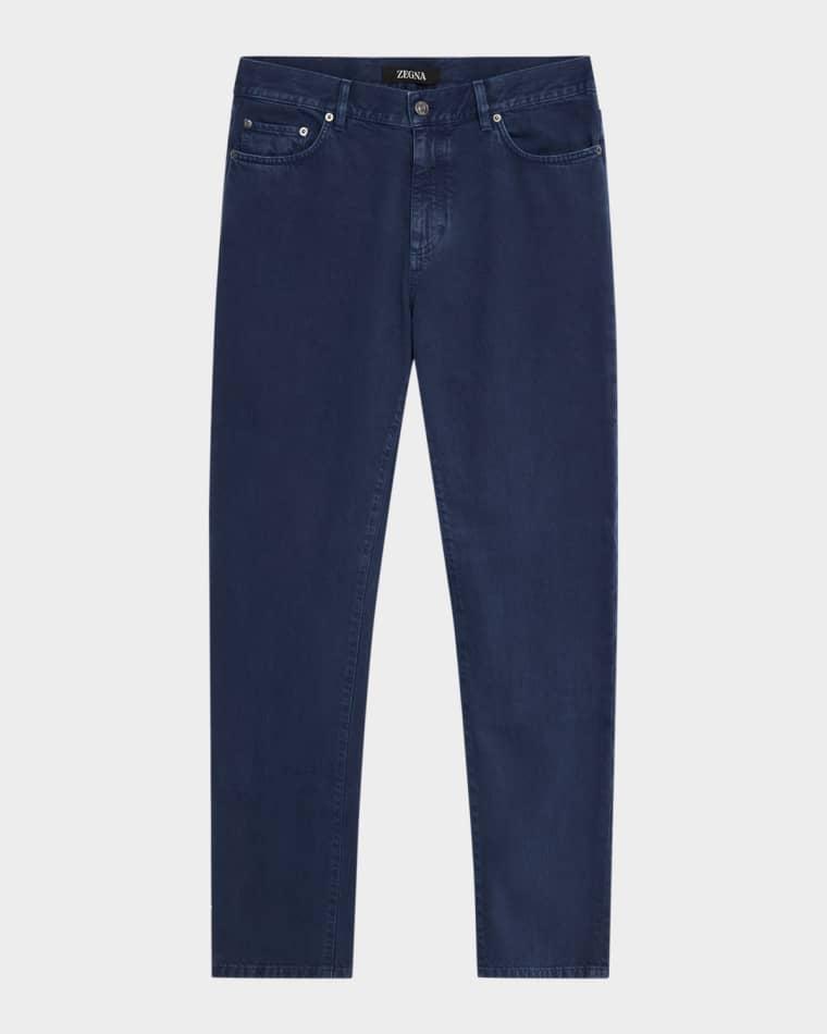 Men's Pure Cotton Slim Fit Five-Pocket Jeans by ZEGNA