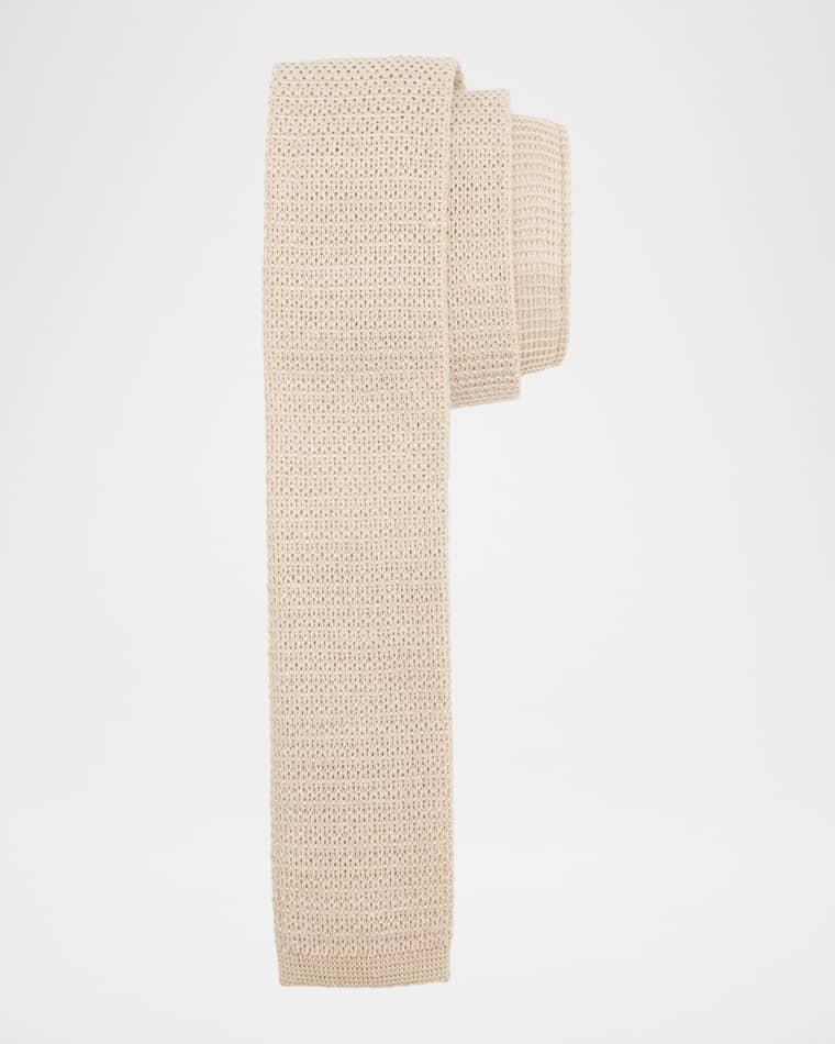 Men's Solid Linen Knit Tie by ZEGNA