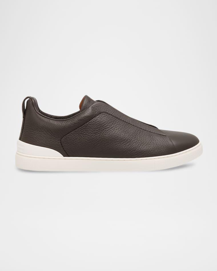 Men's Triple Stitch Deerskin Leather Sneakers by ZEGNA