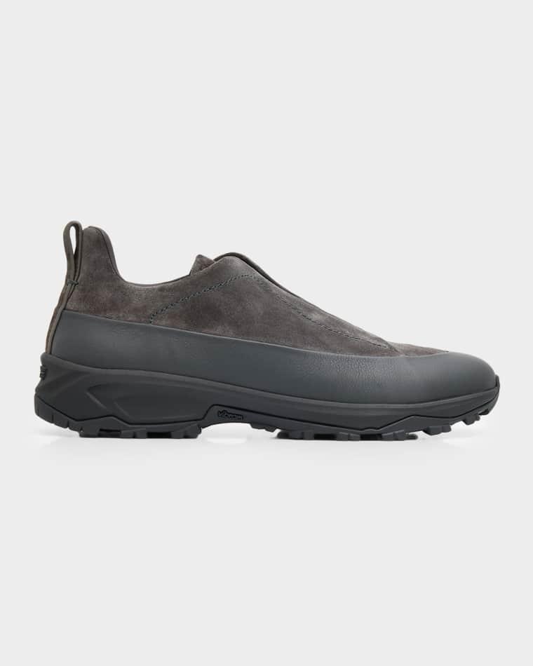 Men's Triple Stitch Monte Leather & Suede Slip-On Sneakers by ZEGNA