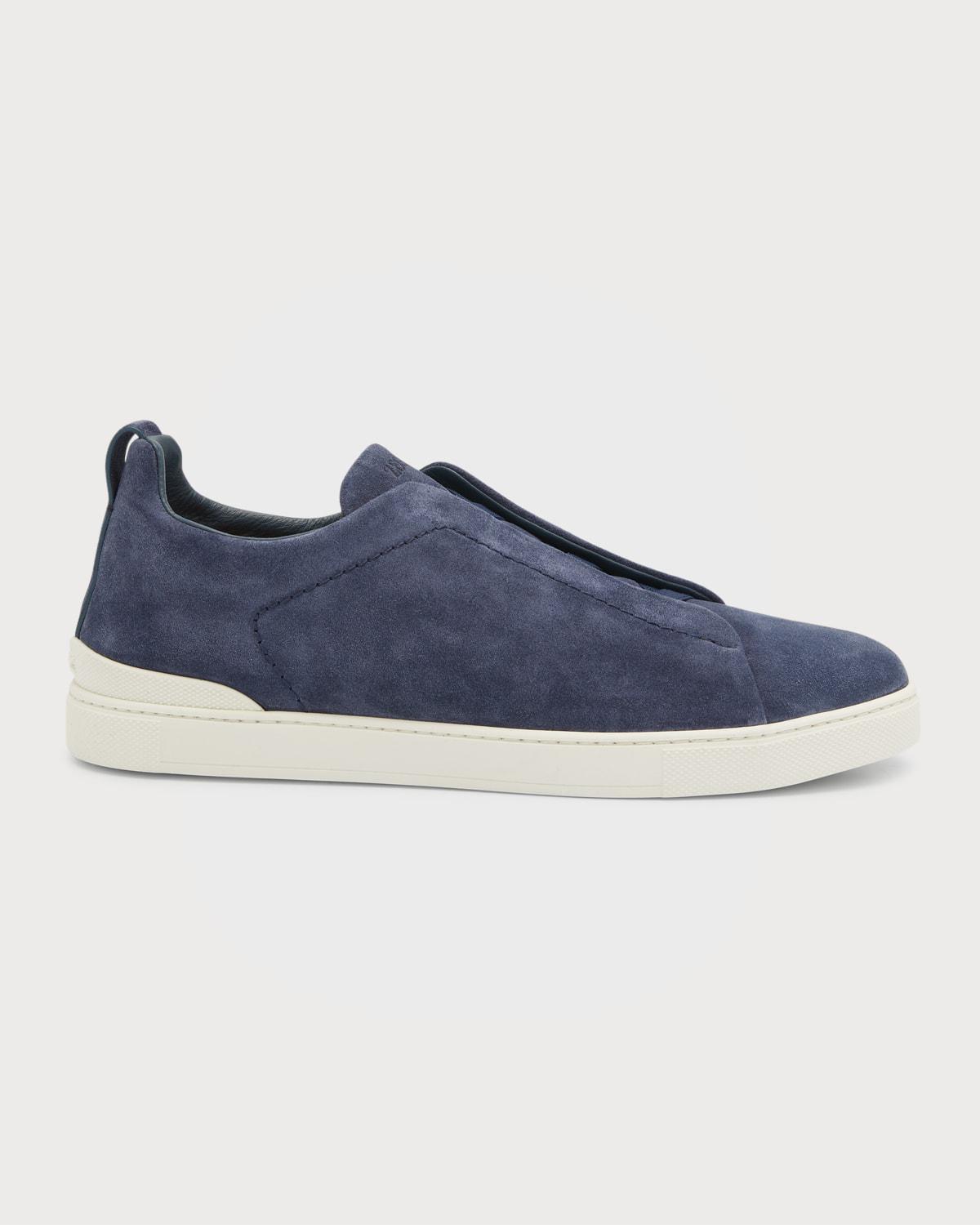 Men's Triple Stitch Suede Sneakers by ZEGNA