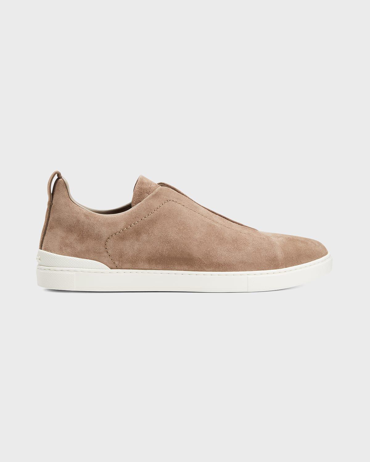 Men's Triple Stitch Suede Sneakers by ZEGNA