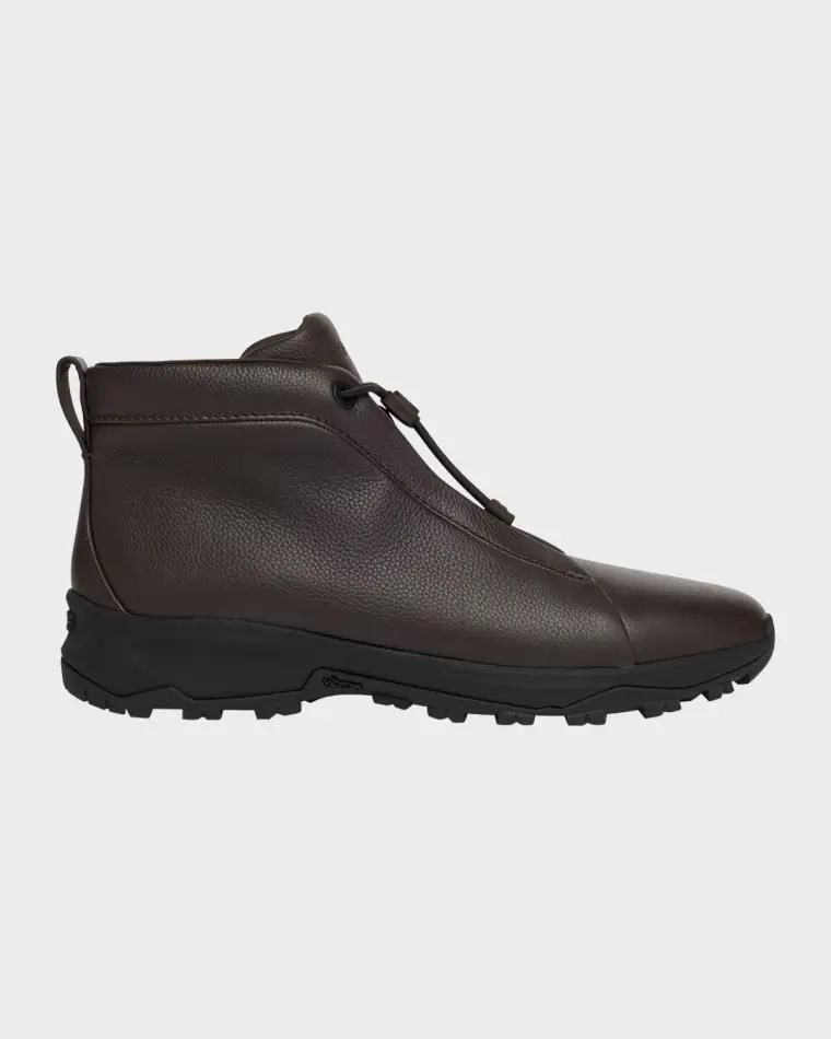 Men's Triple Stitch™ Vetta Grained Leather Sneaker Boots by ZEGNA