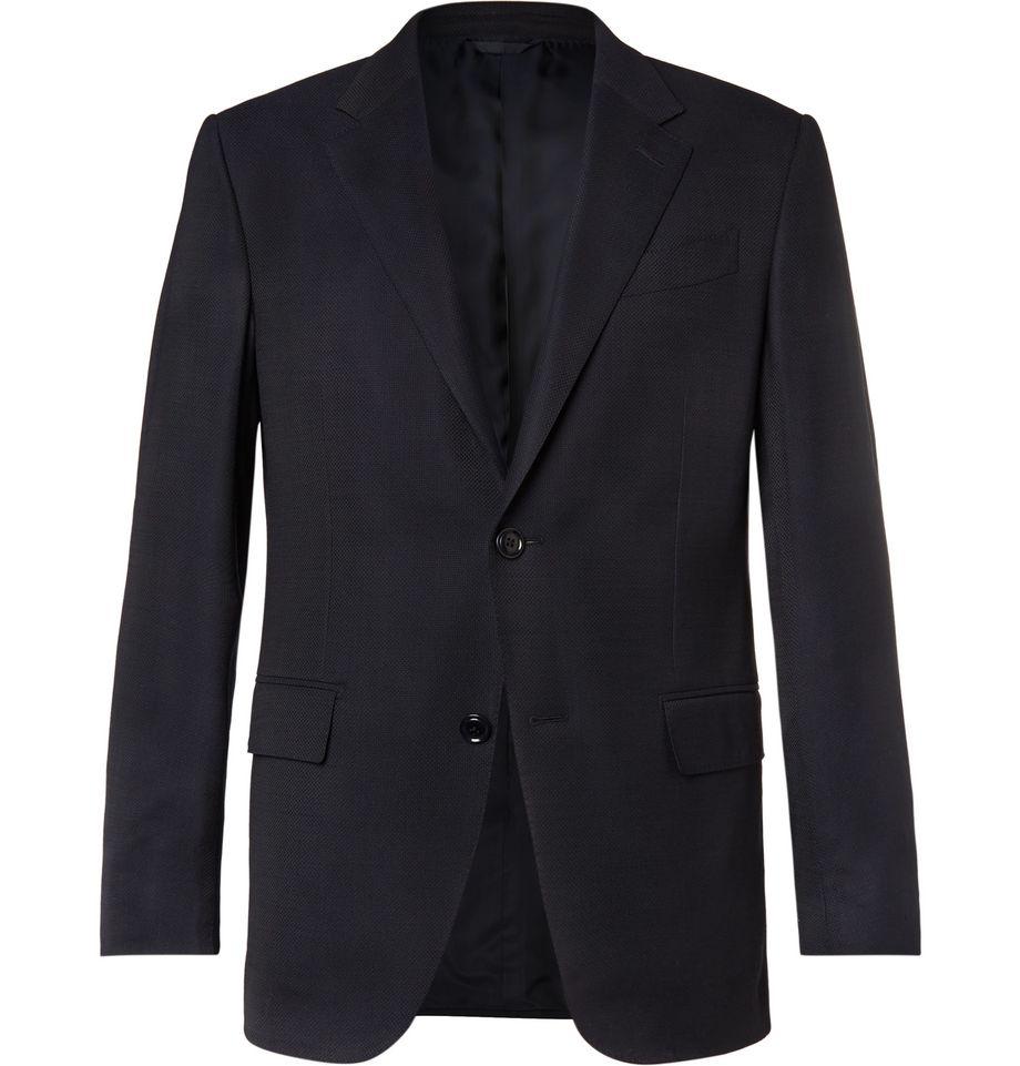 Navy 10-Pocket Stretch Wool and Silk-Blend Blazer by ZEGNA Navy 10-Pocket Stretch Wool and Silk-Blend Blazer by ZEGNA