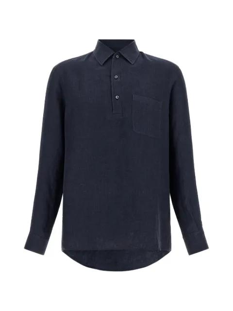 Oasi Lino long-sleeve linen polo shirt by ZEGNA
