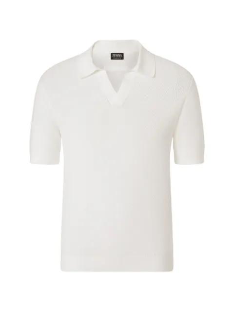 Oasi V-neck cotton polo shirt by ZEGNA