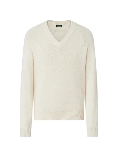 Oasi V-neck cotton sweater by ZEGNA