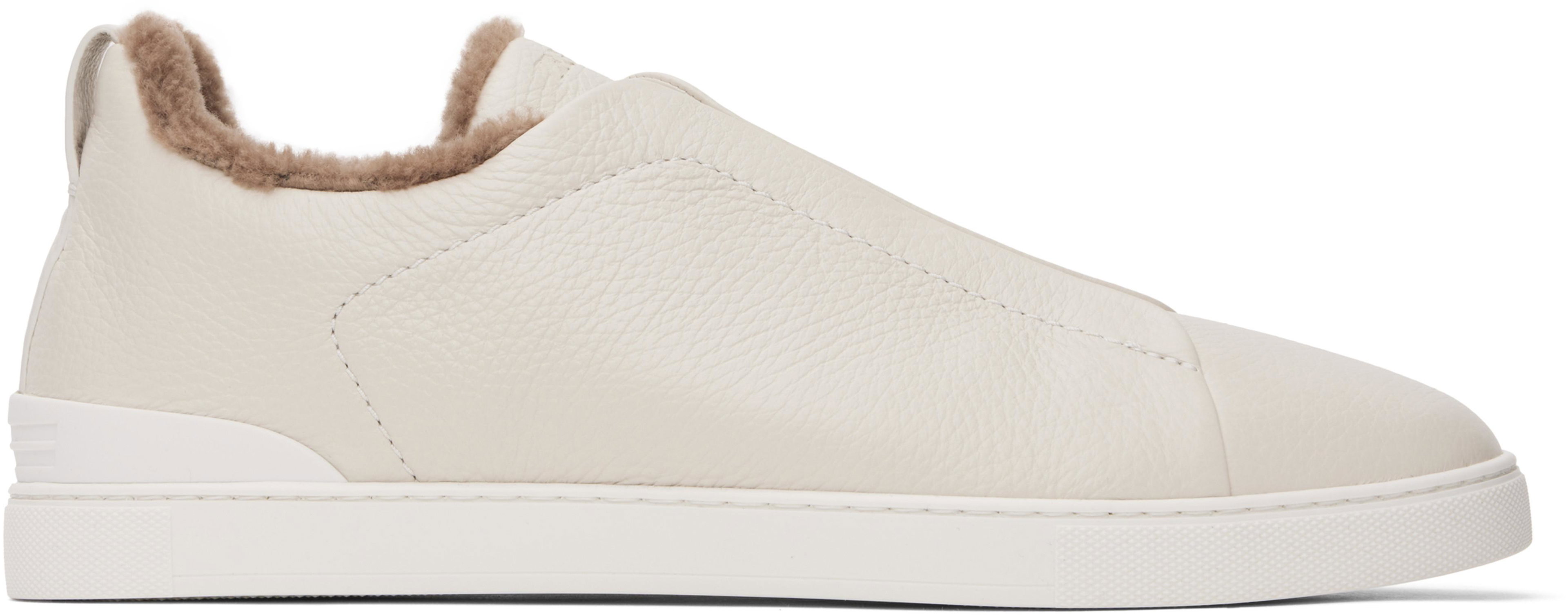 Off-White Deerskin Triple Stitch Sneakers by ZEGNA