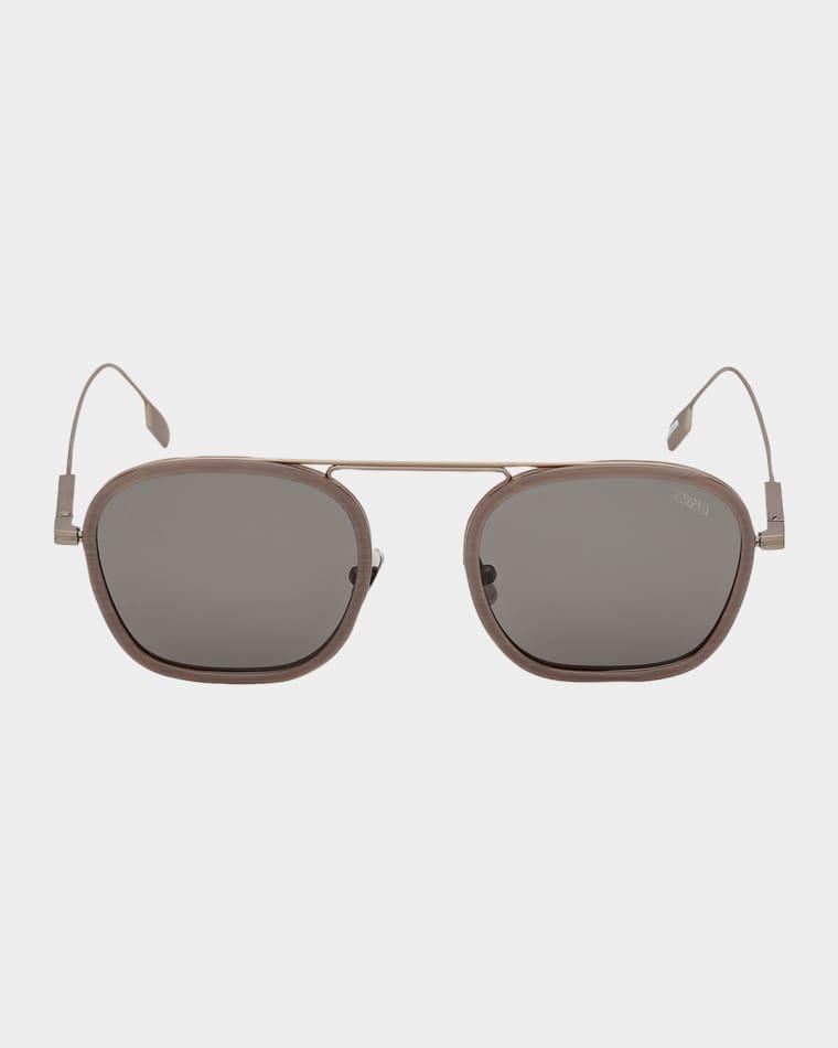 Orizzonte I Titanium Aviator Sunglasses by ZEGNA